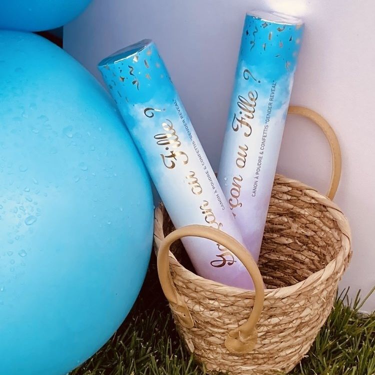 Canon à confettis lors d'un gender reveal