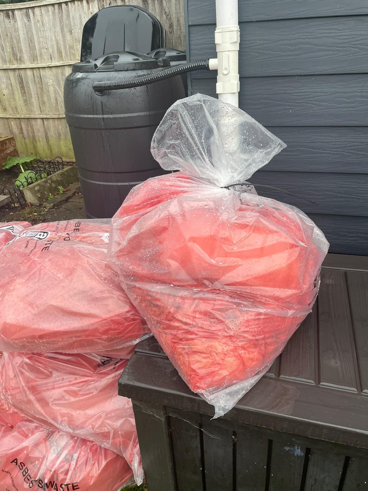 bagged asbestos contaminated PPE