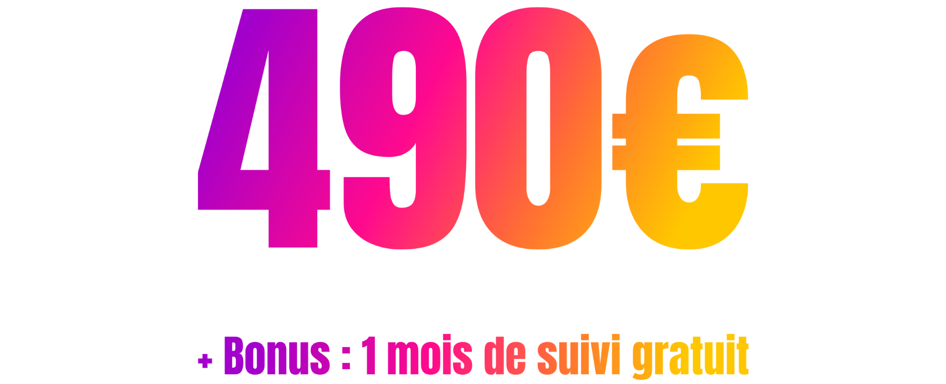 490€ 1 mois de suivi