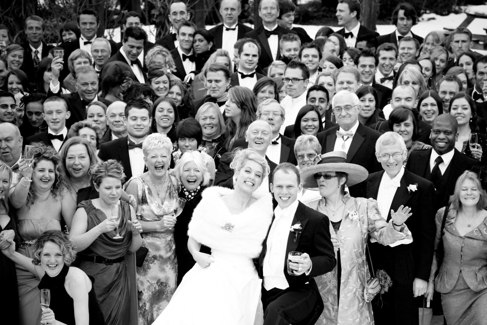 group photography taken by kate mitford, all guests looking at the camera