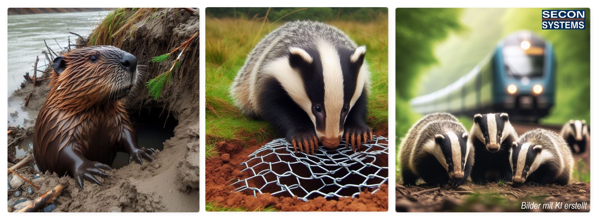 Bibergitter, Bibernetz, Wühltierschutz, Bibermatte , Ufersicherung, Dammsicherung, Deichsicherung, Wasserbau, IWT Verfahren, Dachsgitter