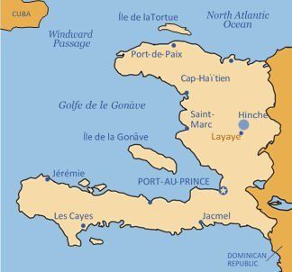 Map of Layaye, Haiti