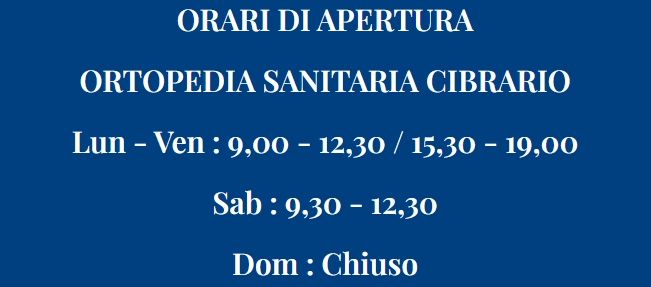 ORARI ORTOPEDIA CIBRARIO