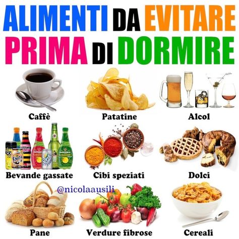 cibi da evitare prima di dormire