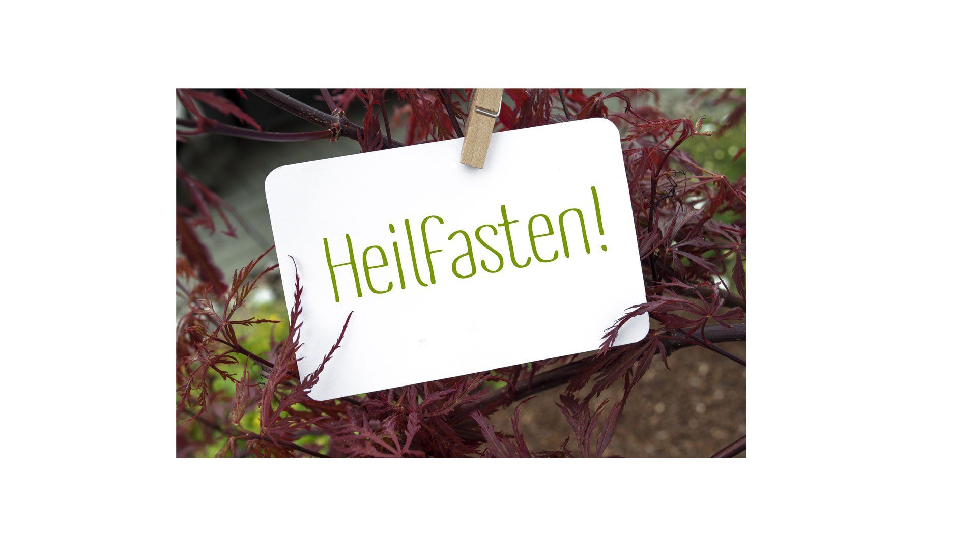 Heilfasten - Schild in der Natur