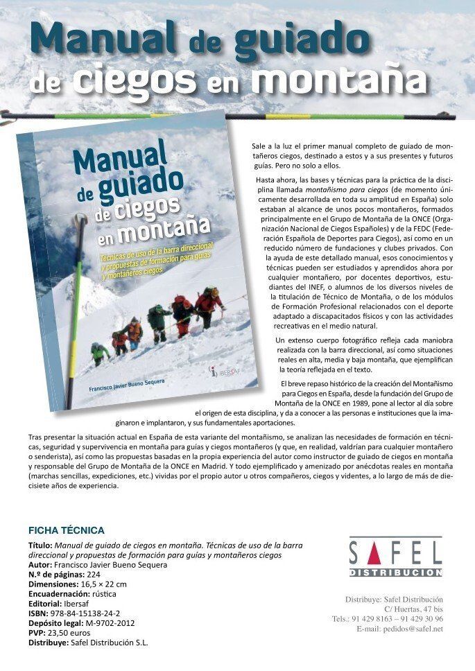 Primer manual de guiado de ciegos en montaña en el mundo Manual guiado ciegos en montaña