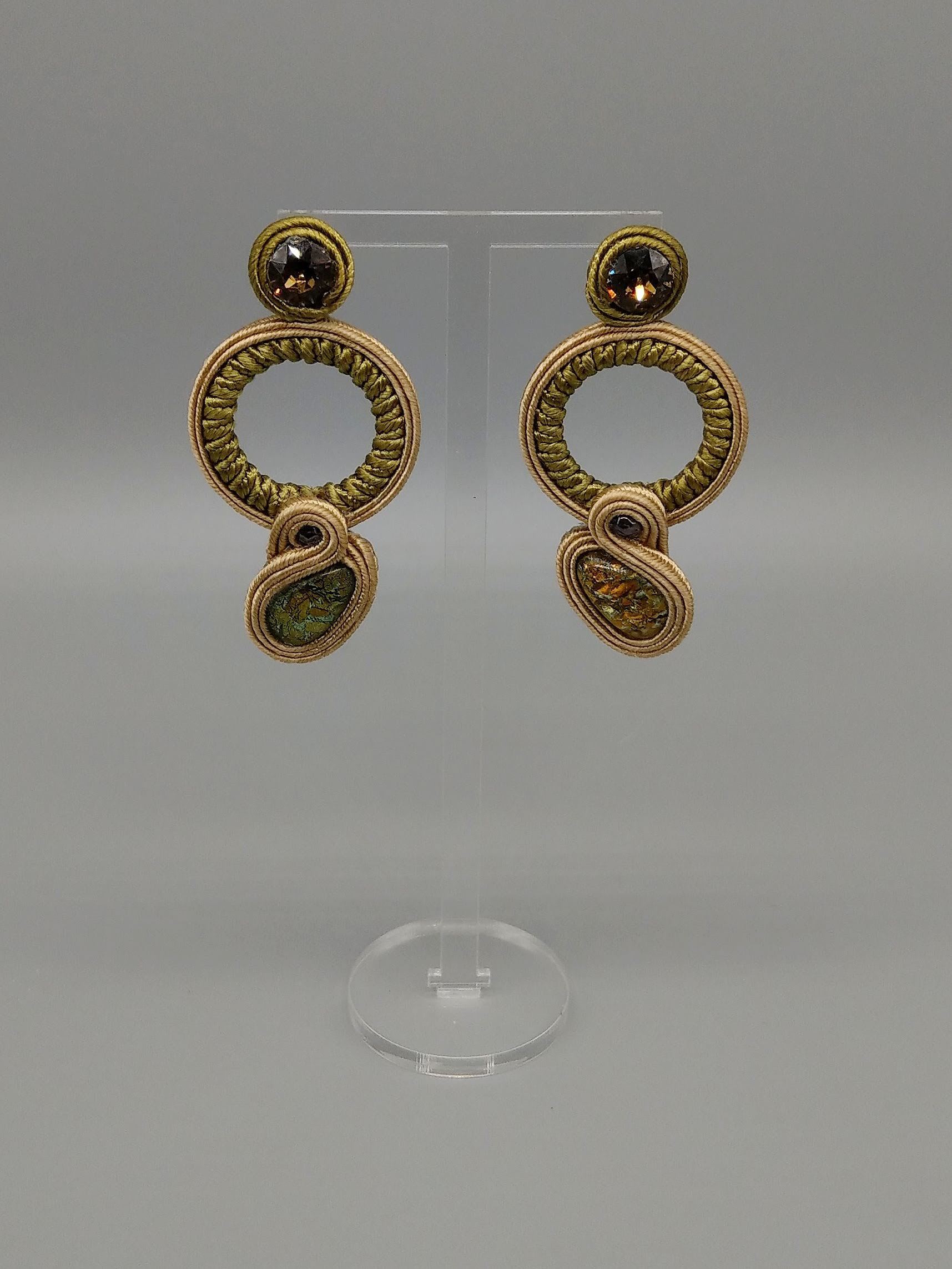 Michaela Geppert Pepuco Ana Vintage Glas Cabochon Soutache