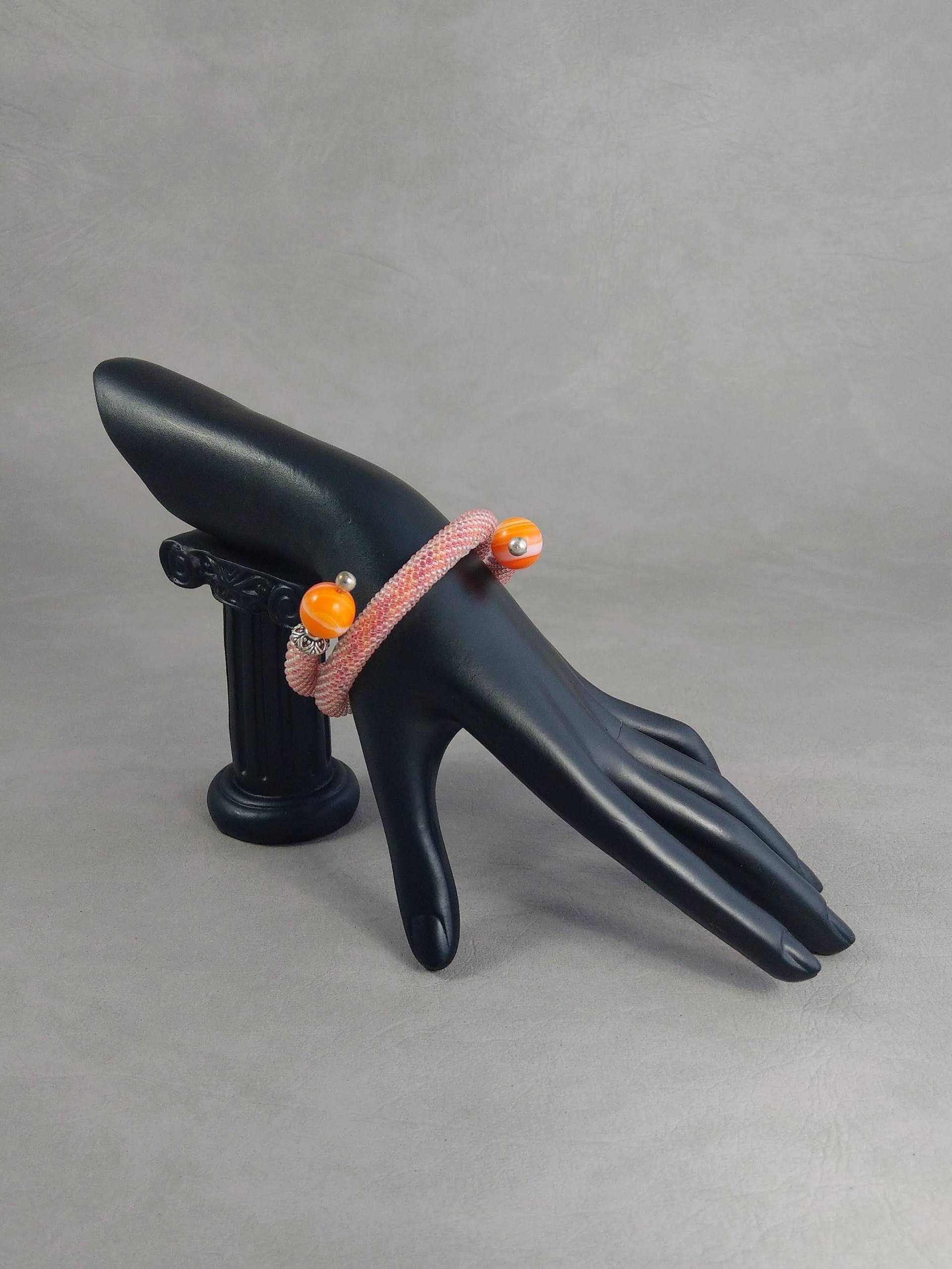 Armband gehäkelt Miyuki Garn Farbverlauf