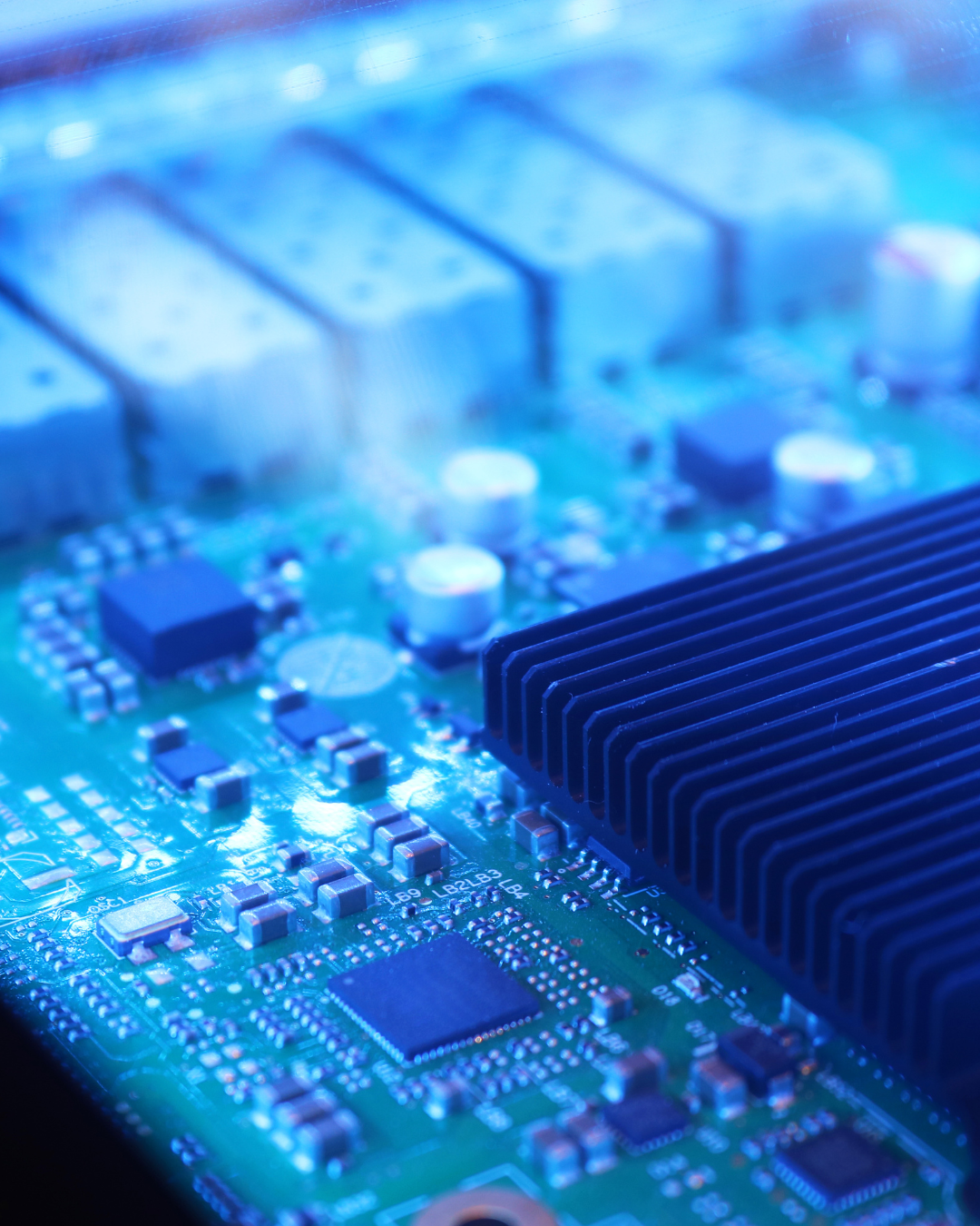Picture of a circuit board and some chips.