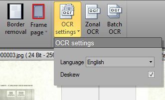 A screenshot of the CrossCap Capture software of interScan to showcase how the software looks and works. Zoomed in on the OCR settings.