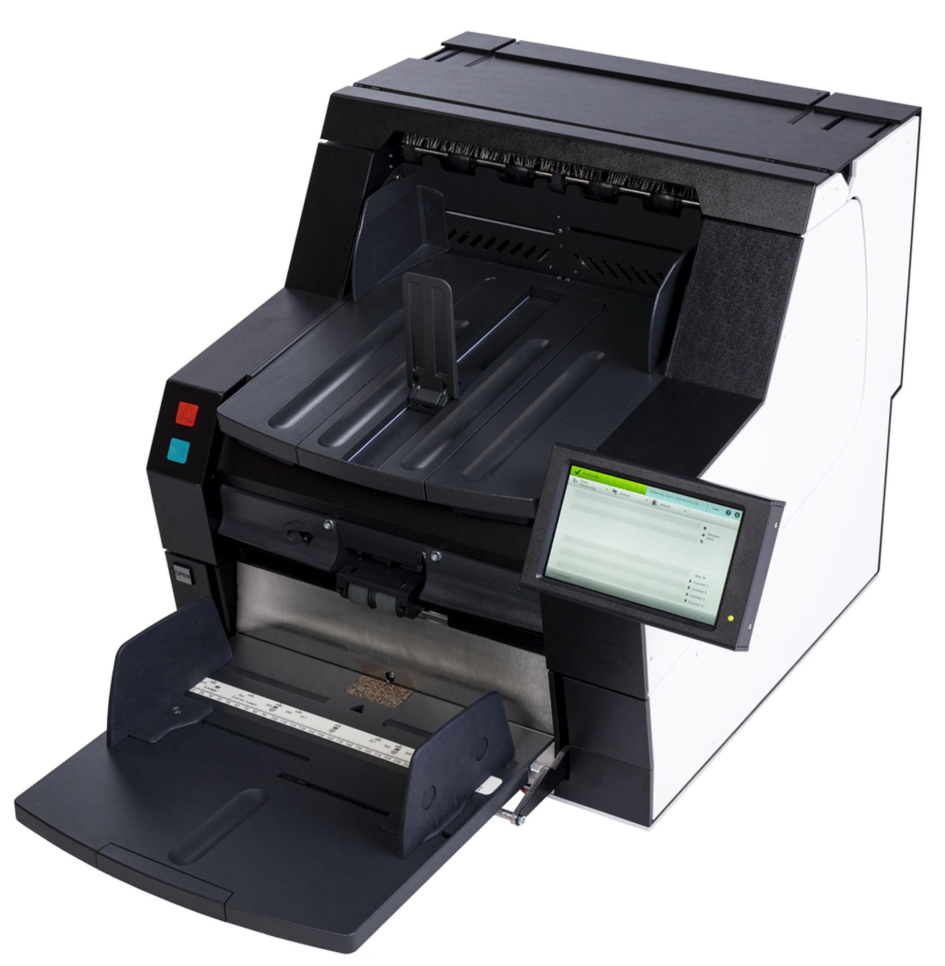 DeskPro 6x1 Desktop production scanner from interscan with a white background.