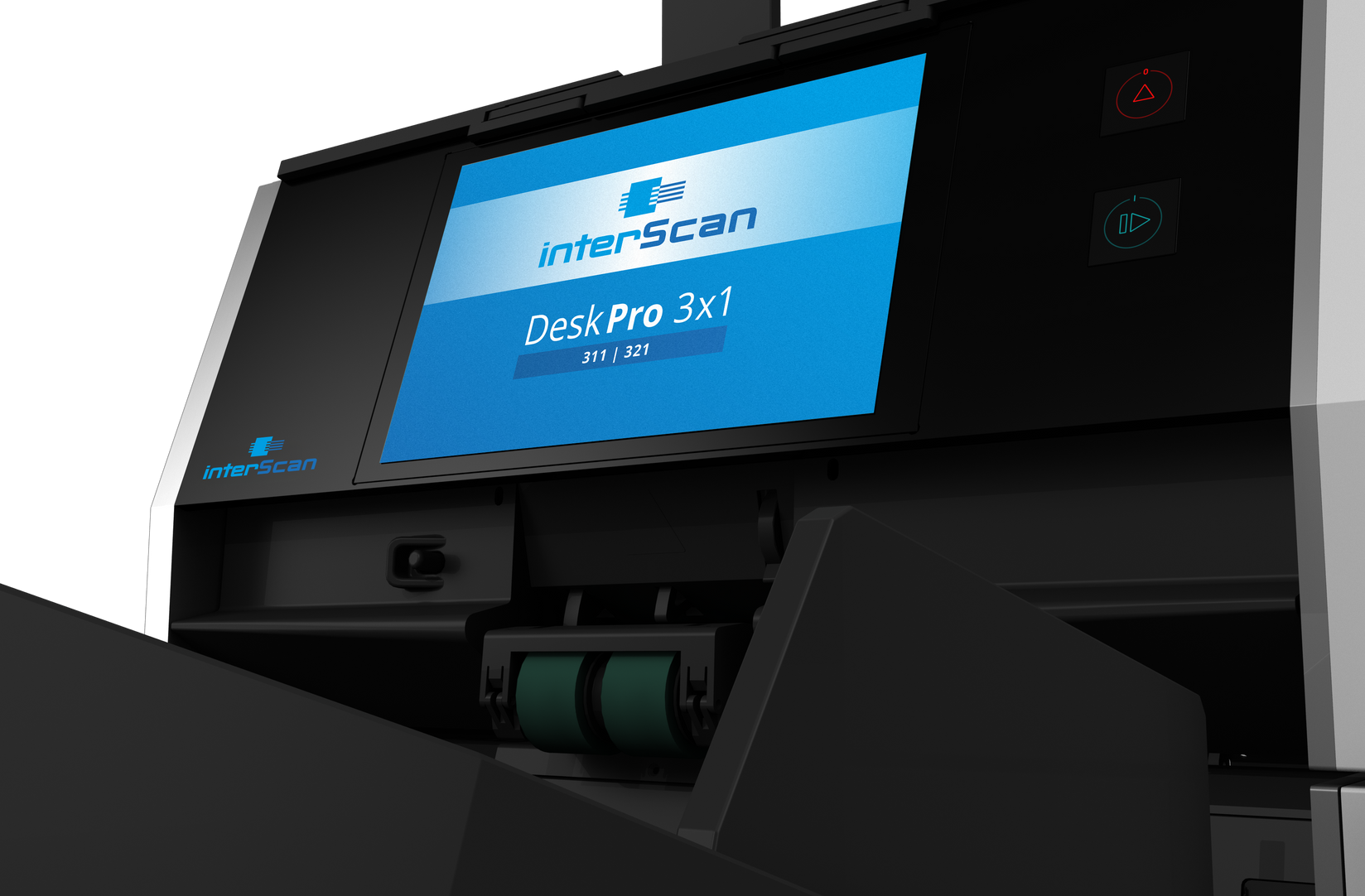 Zoomed in picture of the screen on the DeskPro 3x1