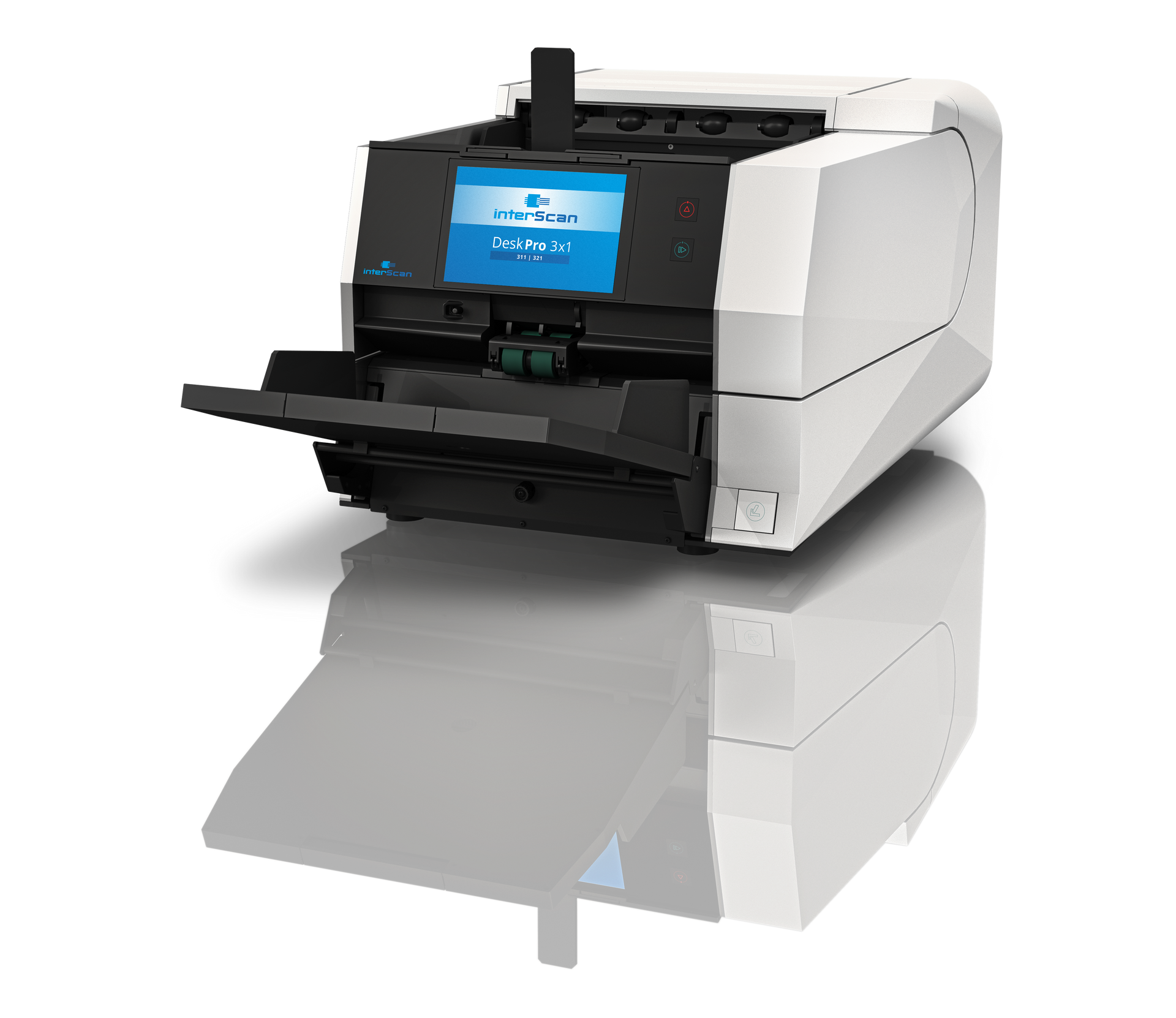 The interScan DeskPro 3x1 is a compact, FADGI Level 3 desktop scanner built for mid-volume, 24/7 operation with upgradeable speeds up to 120 ppm and exceptional image quality.