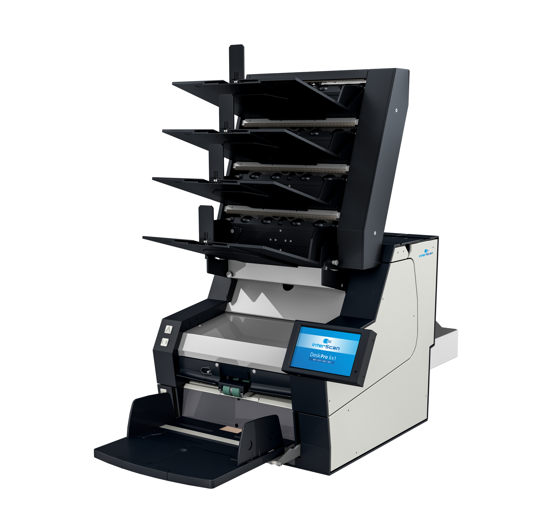 DeskPro 3x1 Scanner with the DeskPro Sorter on top.