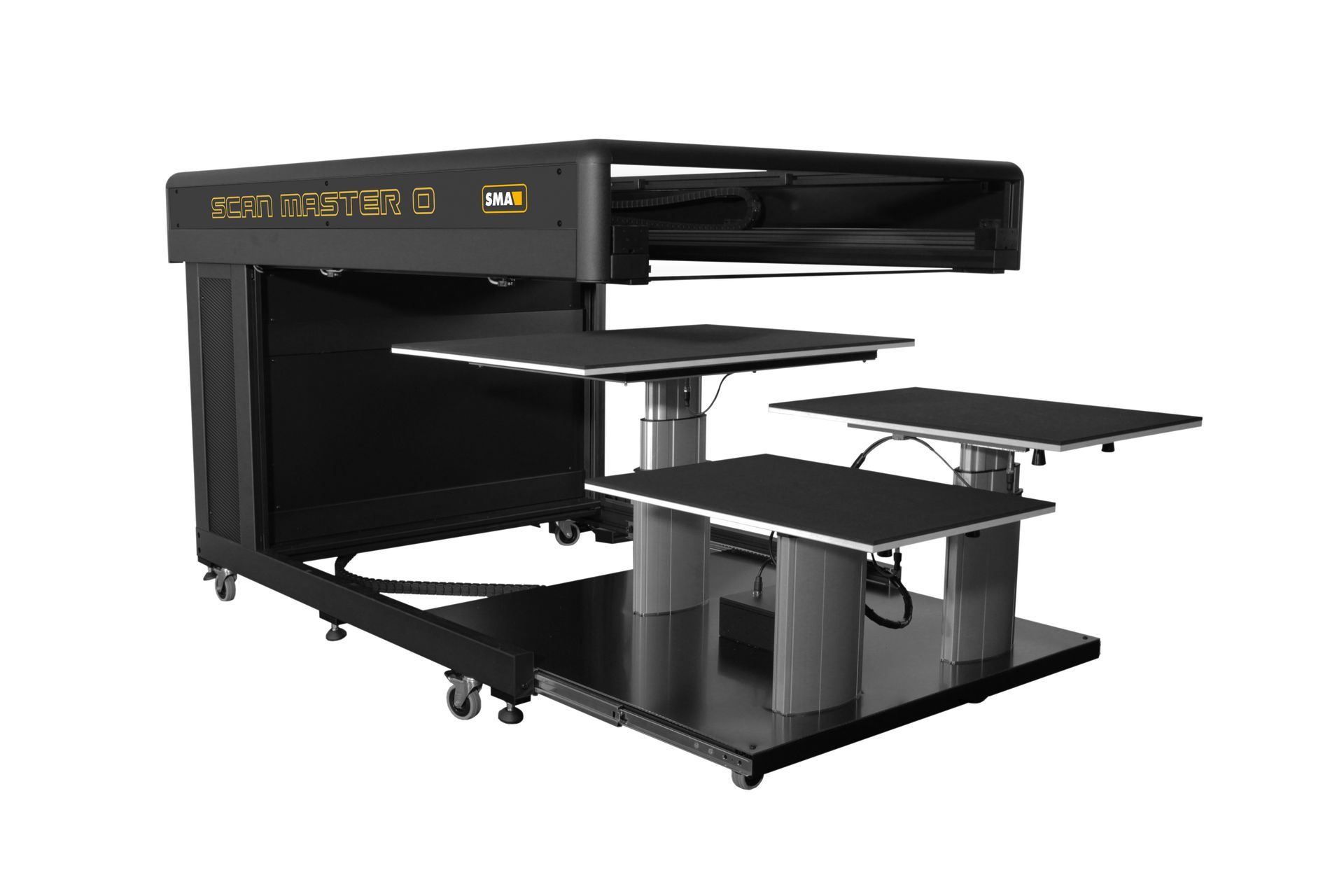 The SCAN MASTER 0 3650 A0 book scanner by SMA offers bidirectional scanning, motorized book cradle and V3d technology for your high production projects.