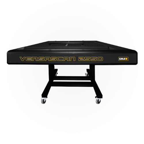 Picture of the VERSASCAN 2550 A1 flatbed scanner by SMA with 600dpi resolution, and folding design for easy mobility.