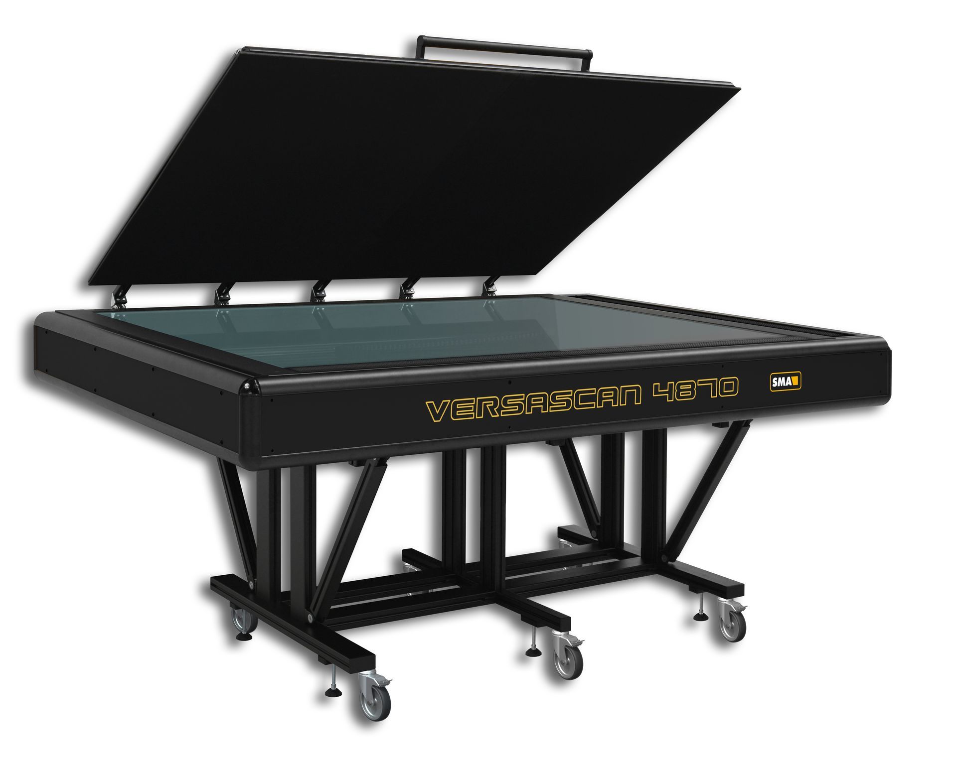 The SMA VERSASCAN 4870 is a double A0, 2A0, flatbed scanner with roll away and fold up functionality for easy mobility.