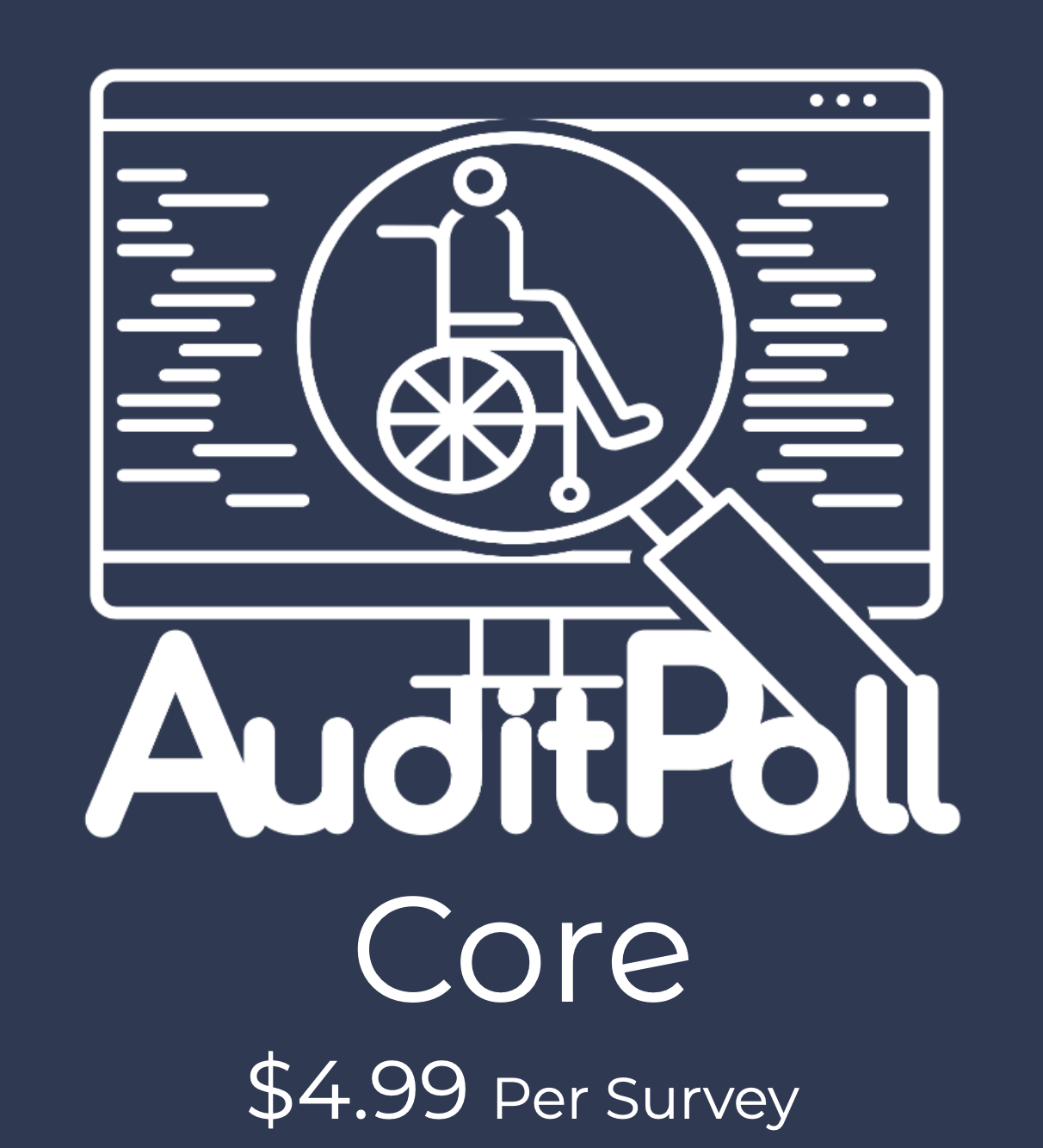 AuditPoll Core logo $4.99 per survey