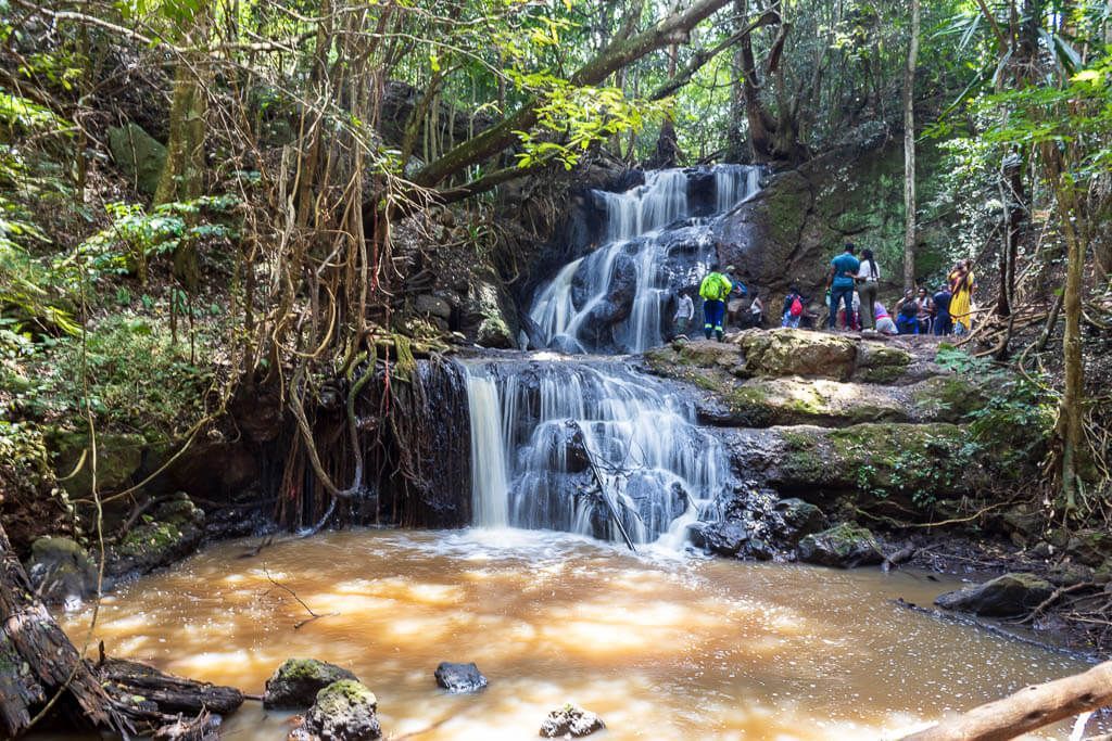 Wasserfall im Karura Forest in Nairobi Kaskadenartiger Wasserfall im Karura Forest in Nairobi.