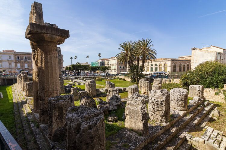 Ruinen des Apollontempel. Ruinen des Apollontempel in Syrakus.