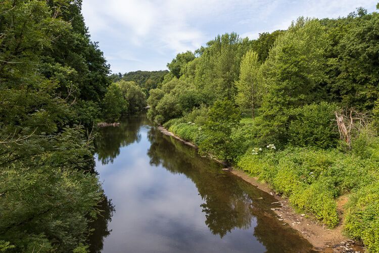 Der Fluss Agger wird bei einem Rundweg in der Wahner Heide überquert.