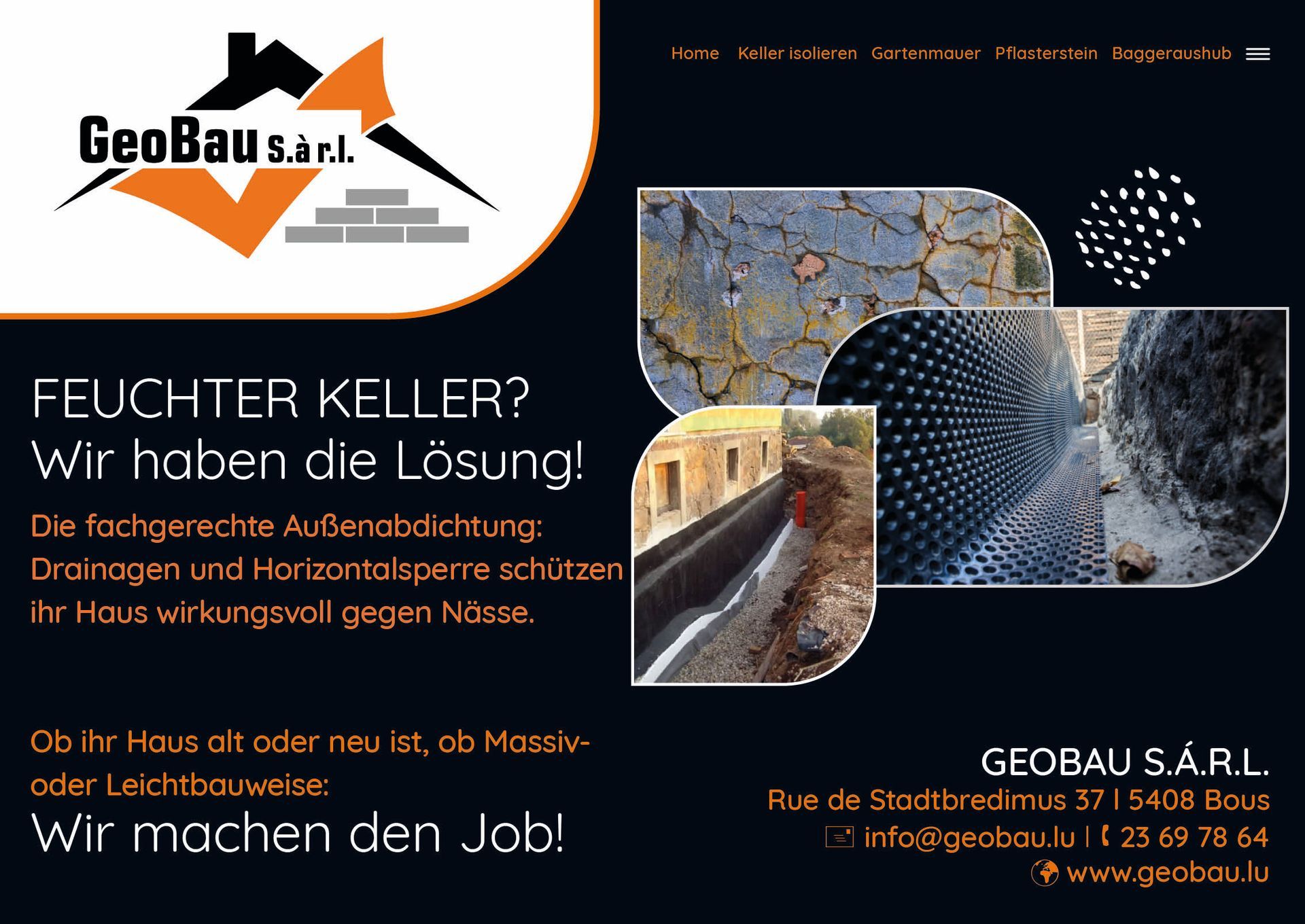 Anzeige in der Moselzeitung für GeoBau S.A.R.L.