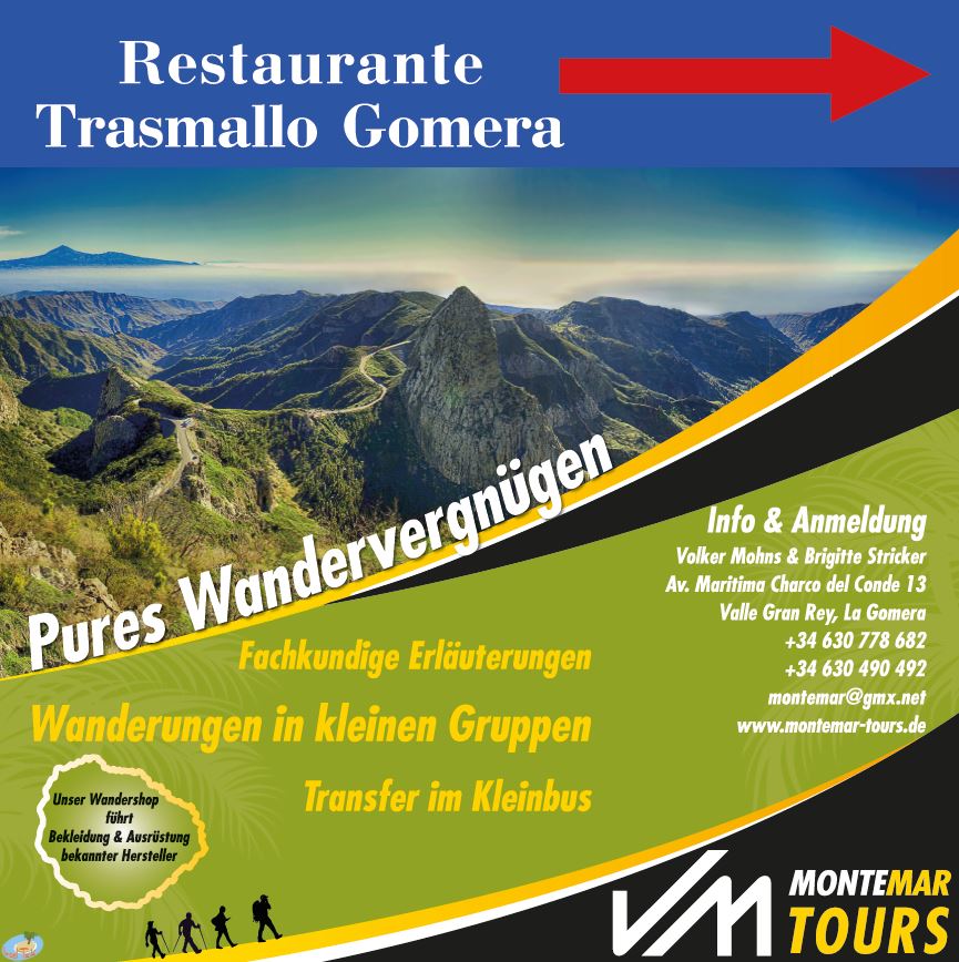 Außentafel Wanderanbieter Montemar Tours