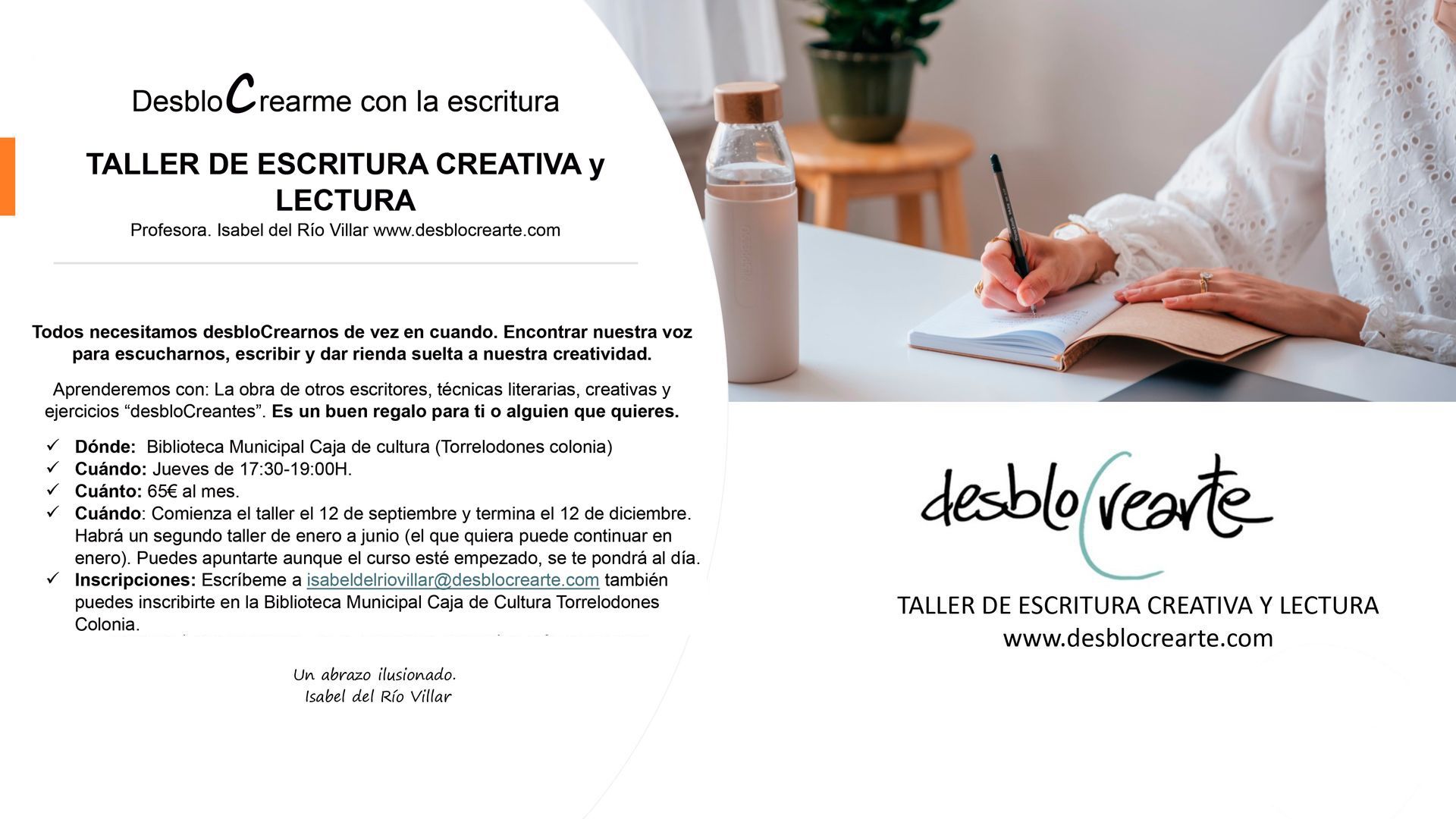 Talleres de Escritora Isabel del Río