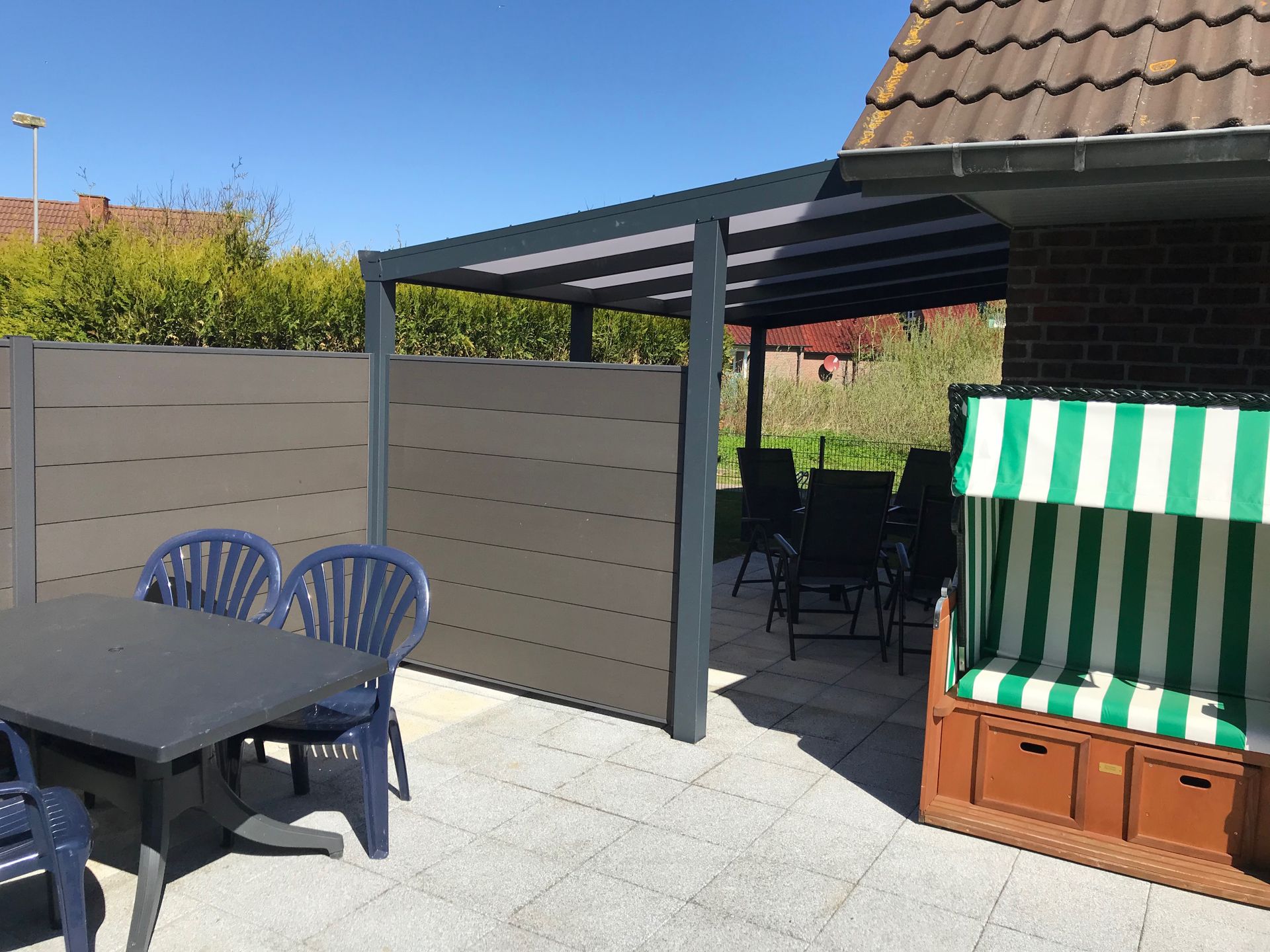 Terrasse Ferienhaus Norderpiep 29a Nordsee Friedrichskoog