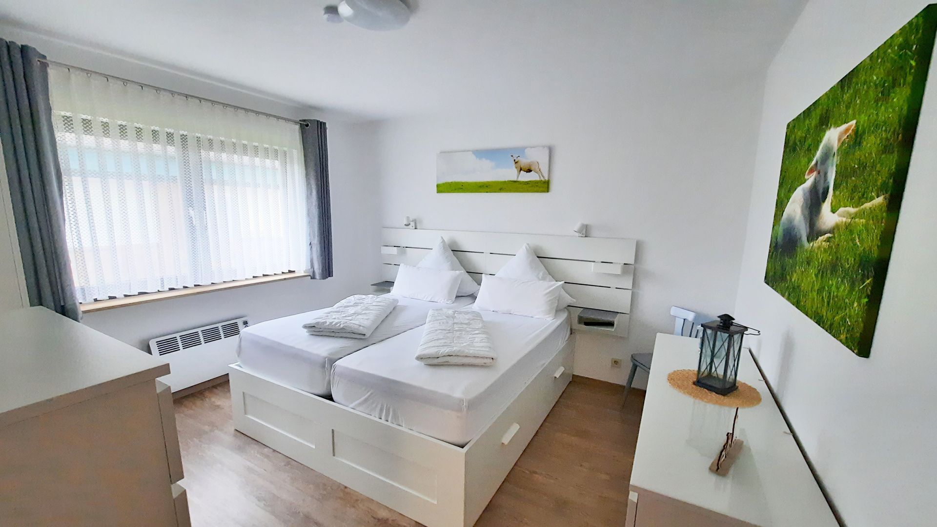 Bett Schlafzimmer Ferienhaus Helmsand 3 Nordsee Friedrichskoog