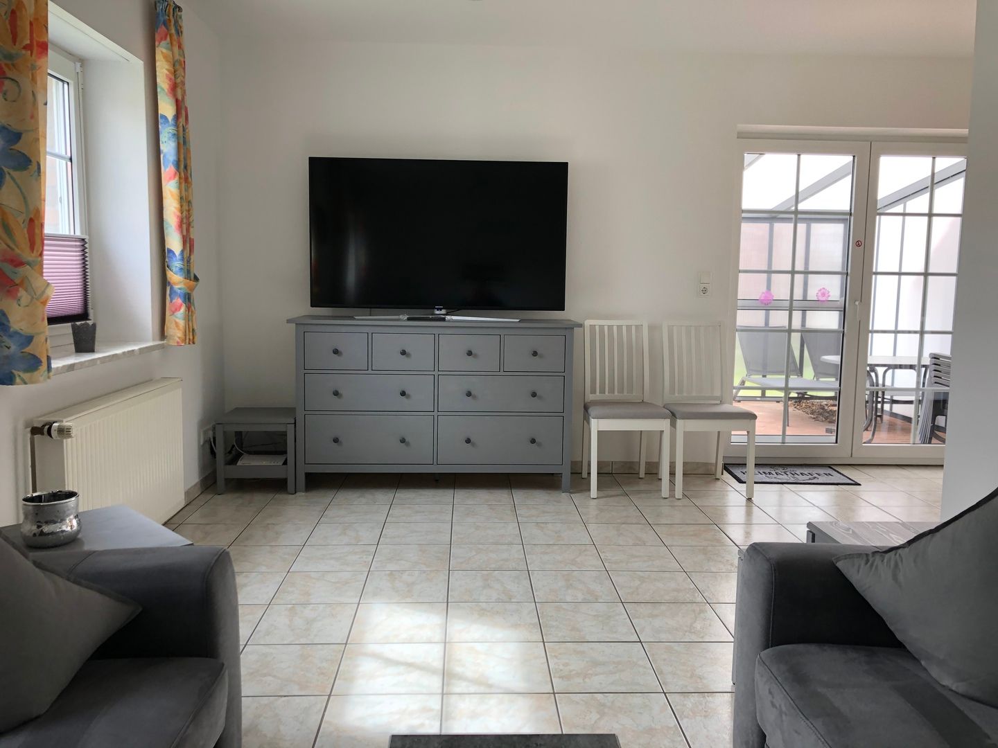 Sat TV im Wohnraum Ferienhaus Tötel 8 Friedrichskoog Nordsee