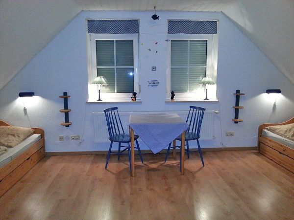Schlafraum im Obergeschoss Ferienhaus Norderpiep 43 25718 Friedrichskoog Nordsee
