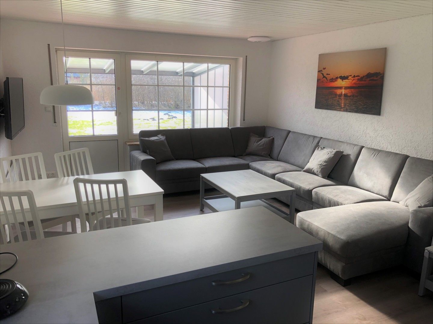 Wohnraum Ferienhaus Sandfoort 2h Nordsee Friedrichskoog