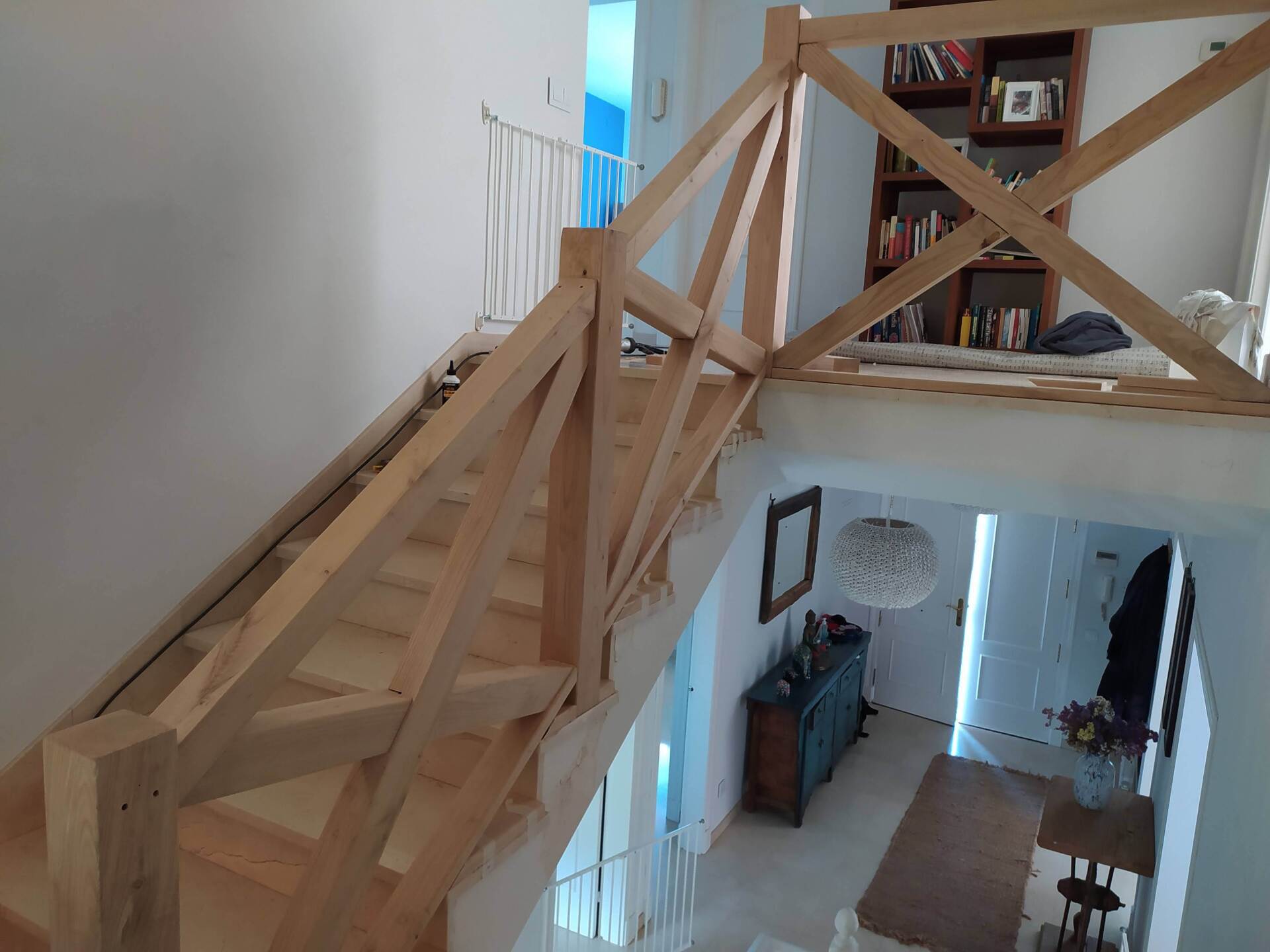 Barandilla de madera de castaño