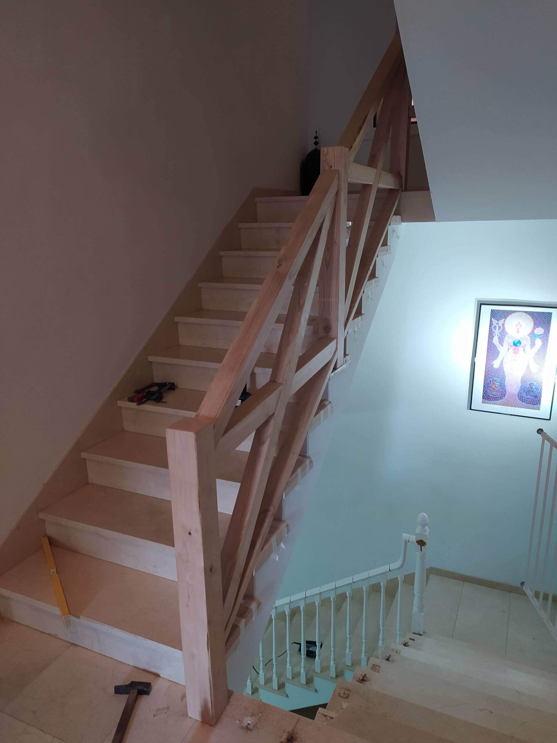 Barandilla de madera de castaño