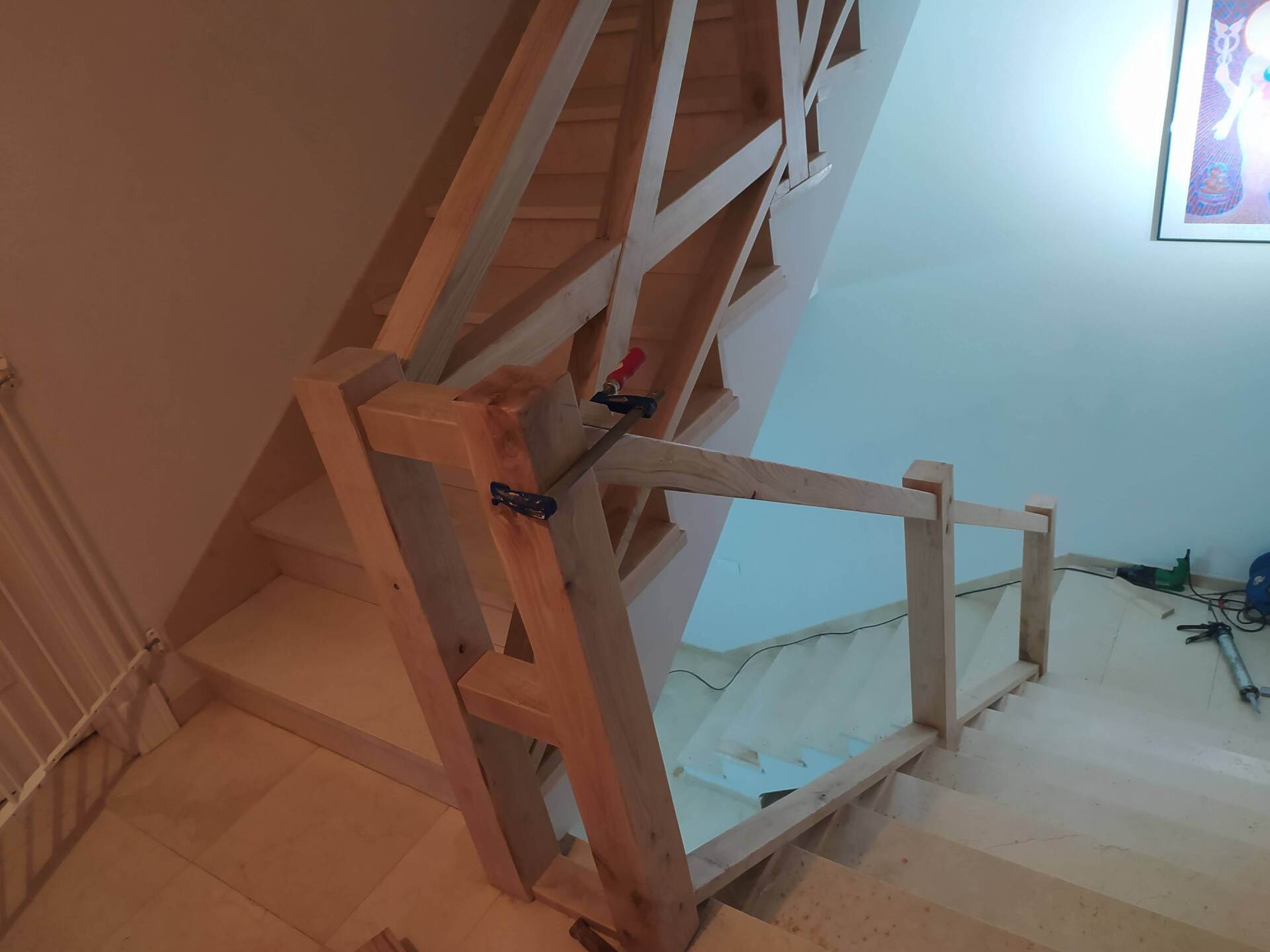 Barandilla de madera de castaño