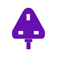 Plug graphic from Purplewood Electrical logo
