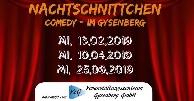 Veranstaltungszentrum Gysenberg Herne Nachtschnittchen Comedy 13. Februar 2019
