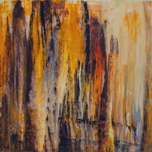 Energie orange Energie orange 65 cm x 65 cm Öl auf Leinwand