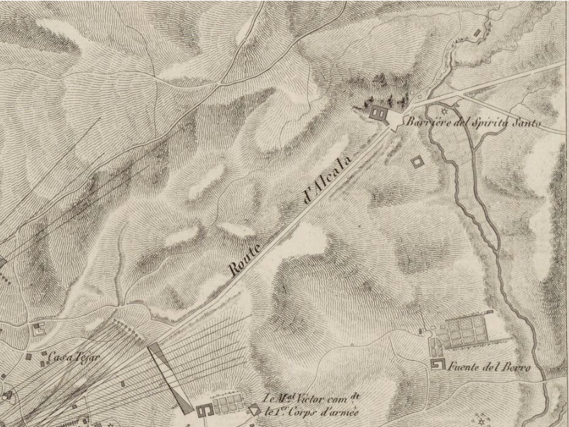 Plano de las Ventas del Espíritu Santo en 1808