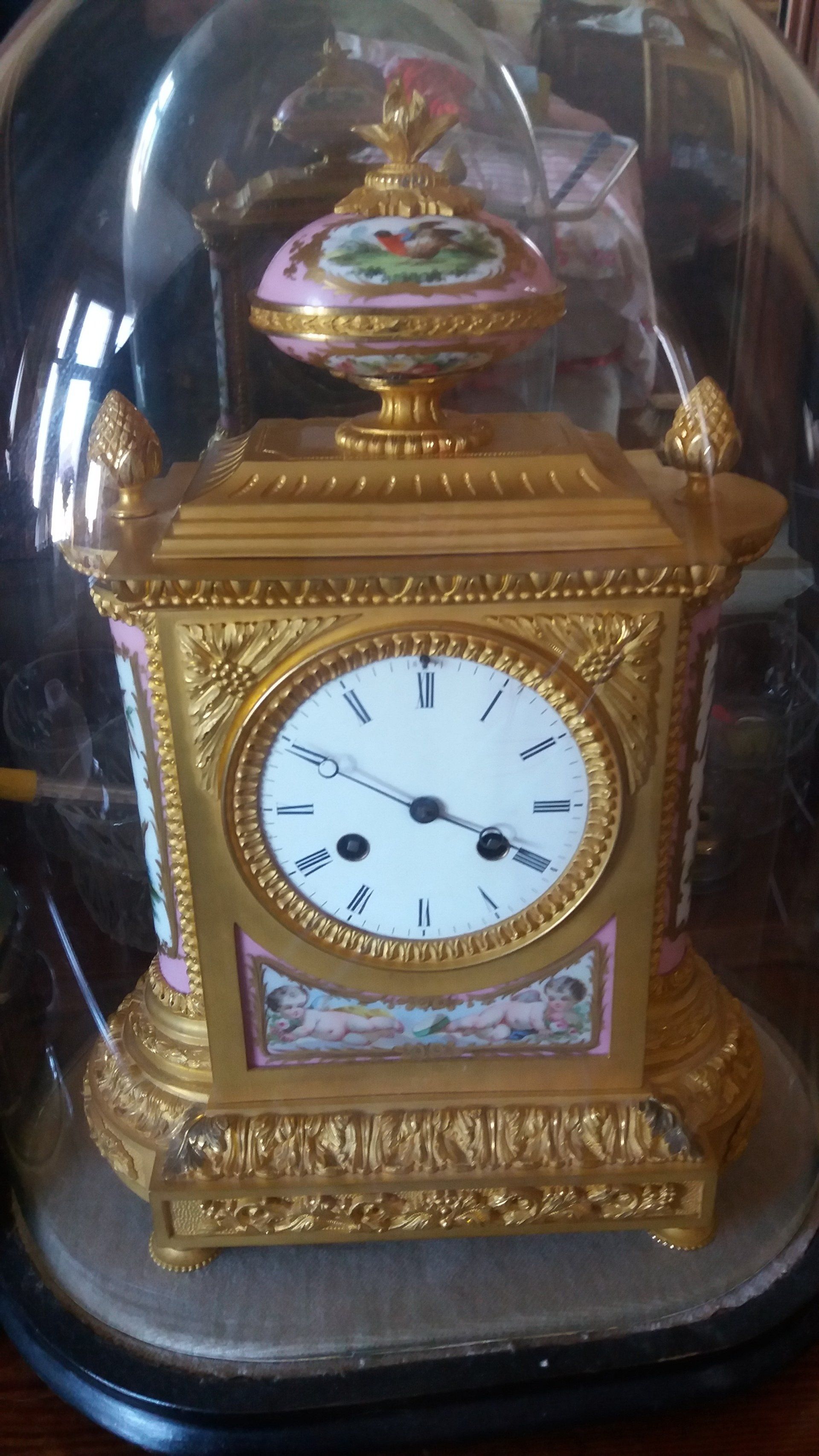 Superb quality French ormulo with Sevres panels mantle clock.