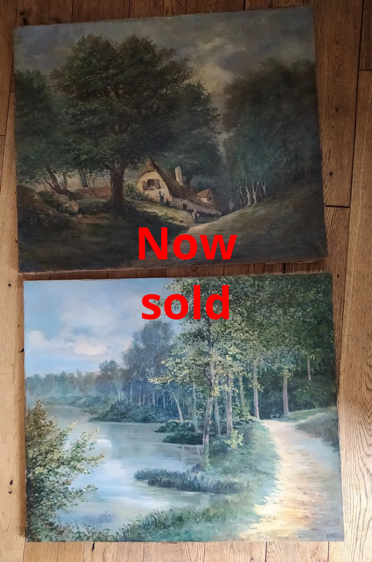 Victorian oils on canvas country scenes.