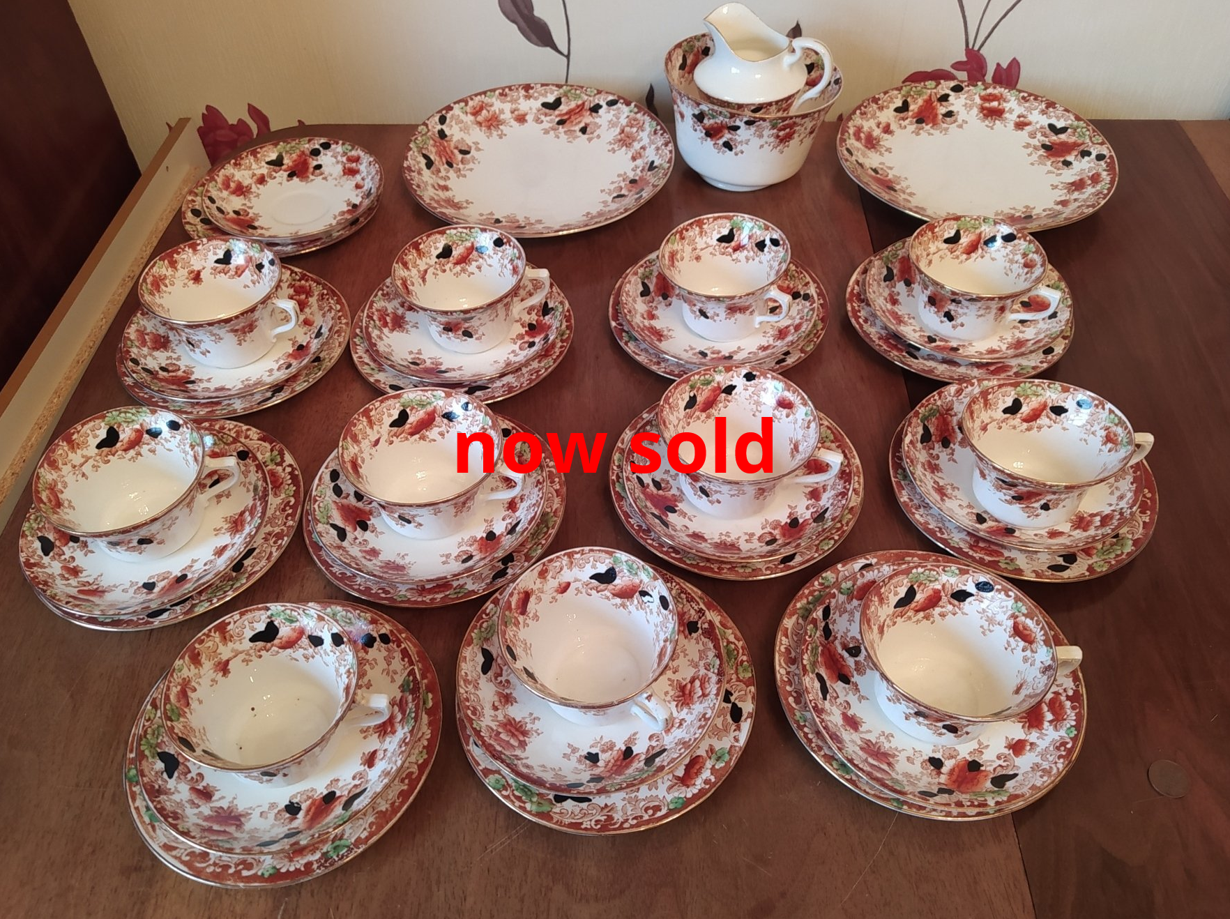 Very bright multicoloured vintage teaset.