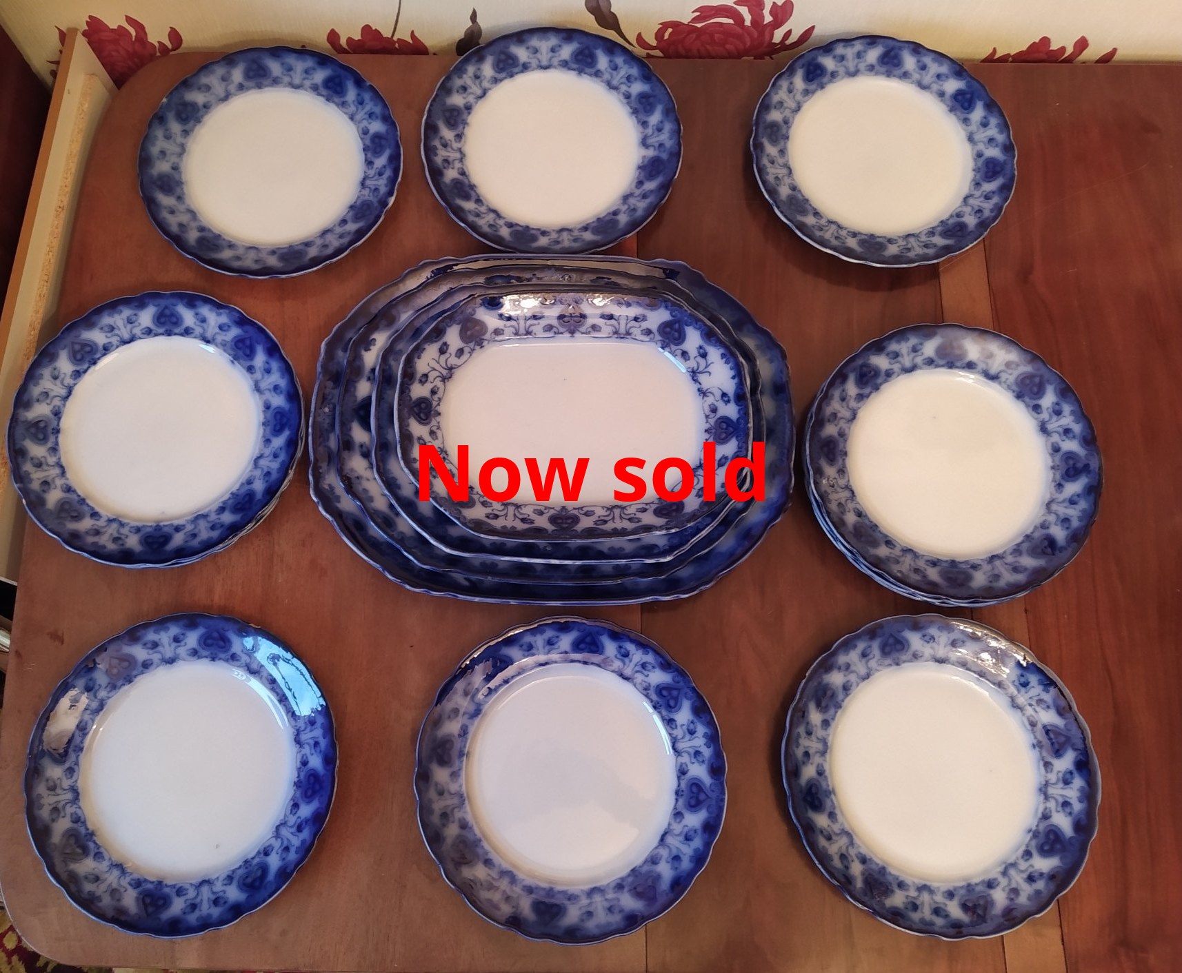 Flo blue dinnerware and platters.