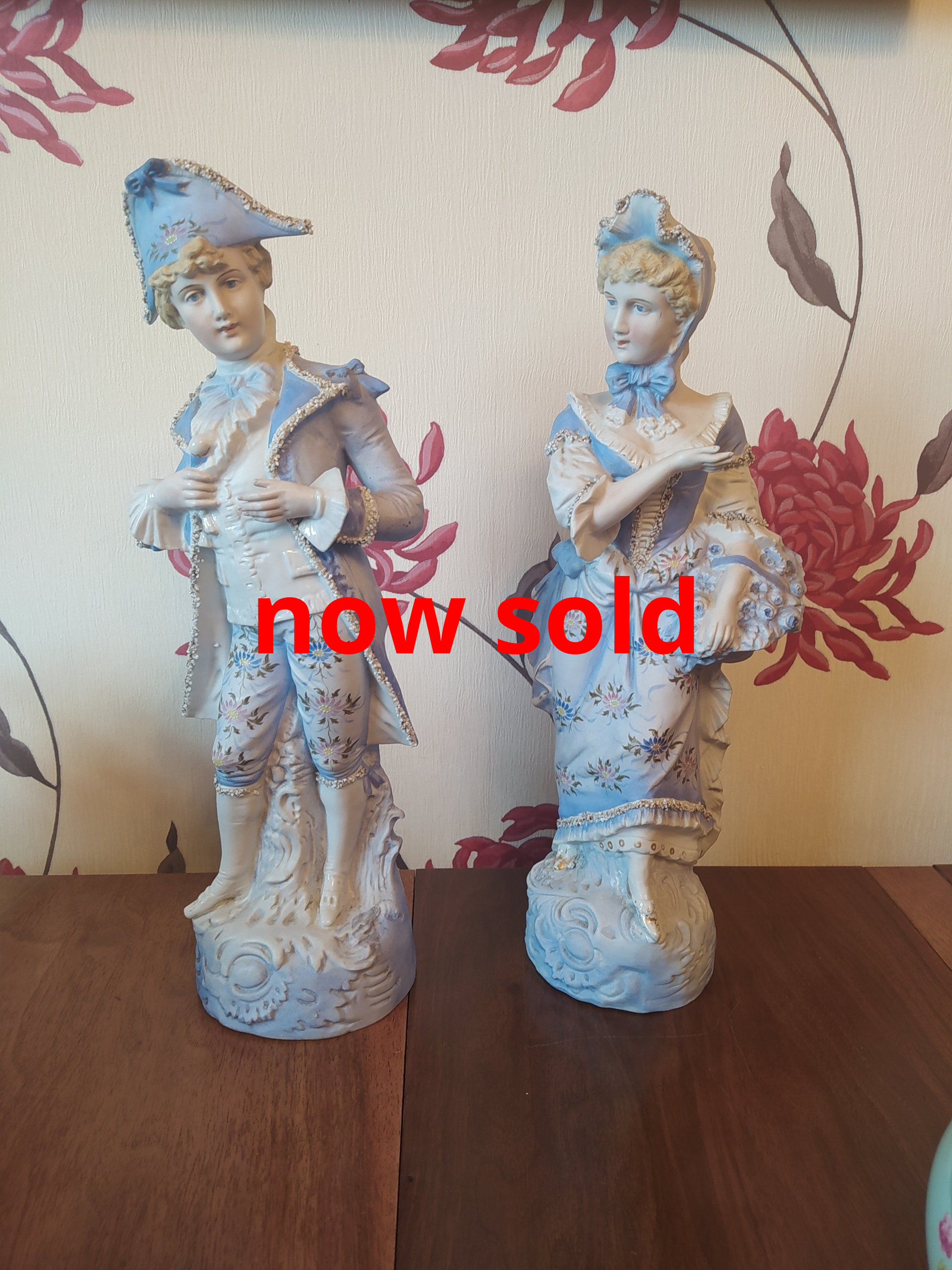 Large pair of french bisque figures.