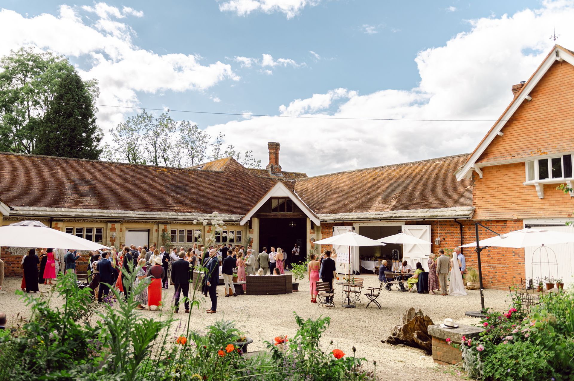 Kingsettle Stud wedding venue - courtyard and barn. Co-ordinated by Tasha Mae Wedding Co-ordinator.