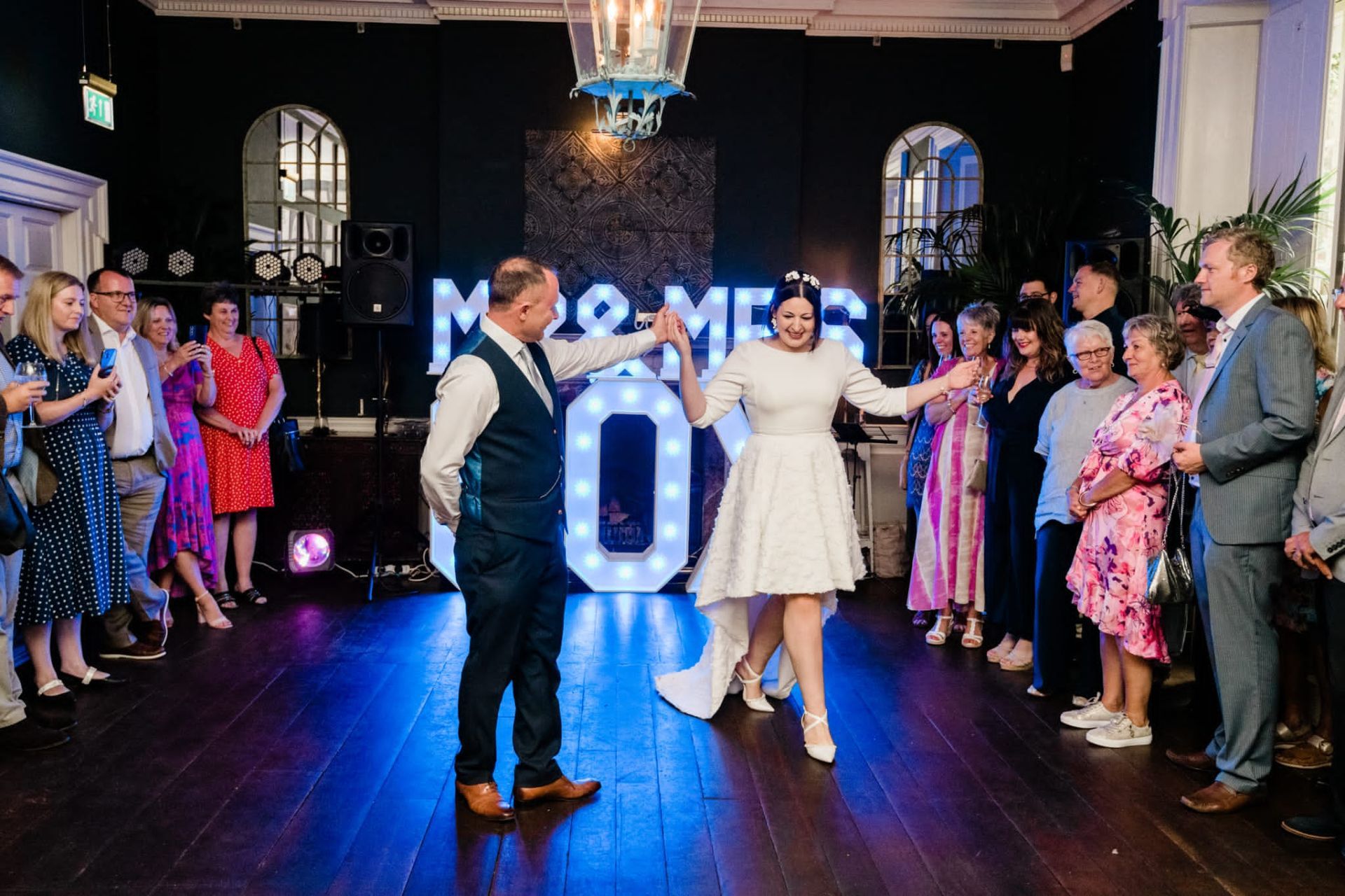 Bride and grooms first dance at 10 Castle Street in Dorset co-ordinated by Tasha Mae Wedding Co-ordinator.