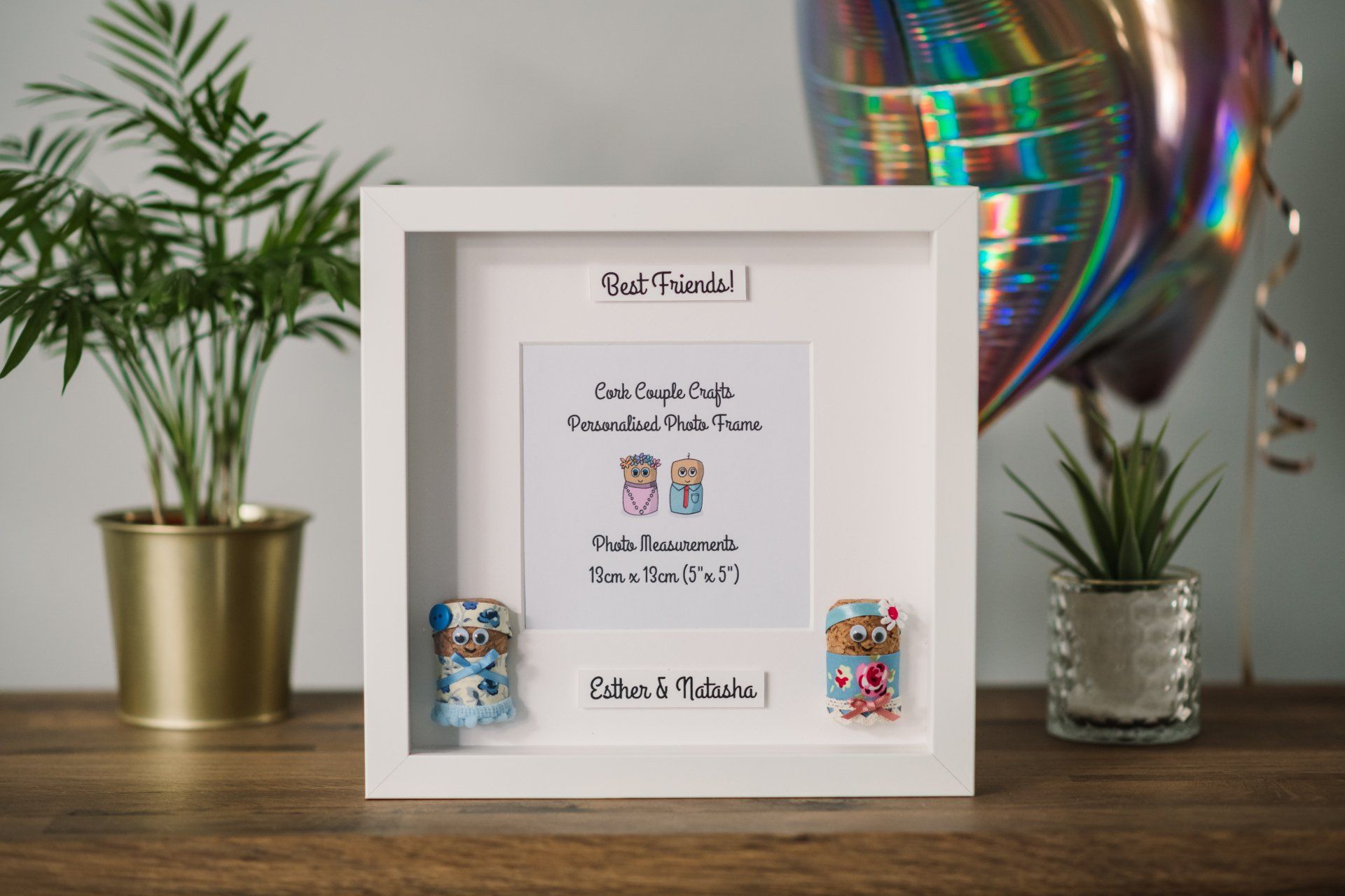 Handmade Personalised Best Friends Photoframe using Champagne Corks