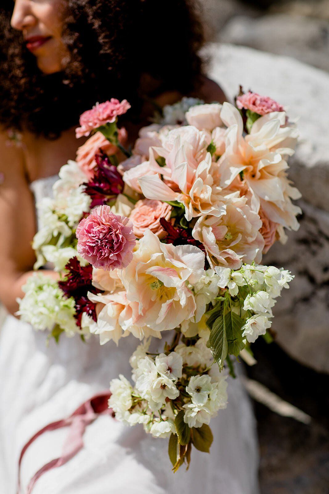 Bride Bouquet on Highcliffe Beach in Dorset