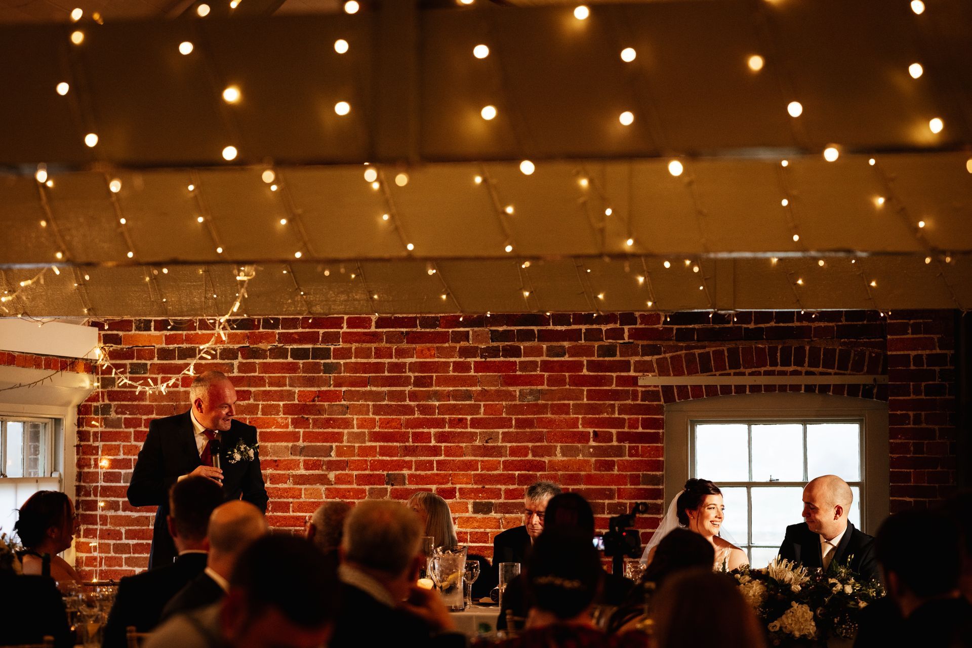 The best man doing his speech at a wedding at Sopley Mill with Tasha Mae Wedding Co-ordinator.